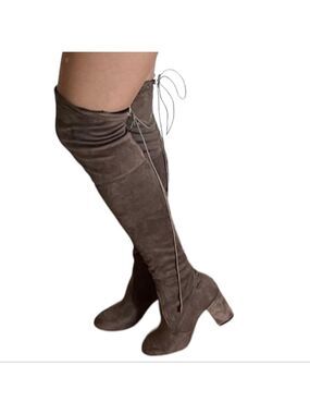 OVER The Knee Faux Suede Brown Boot Size 5 1/2